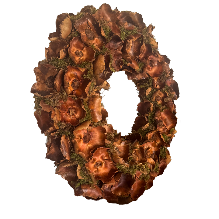 Krans van Gedroogde Palmcups en Mos